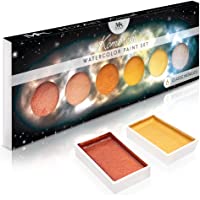Paleta de pintura de acuarela con 6 colores metalizados - Estuche práctico y portable - Material para dibujo - ideal…